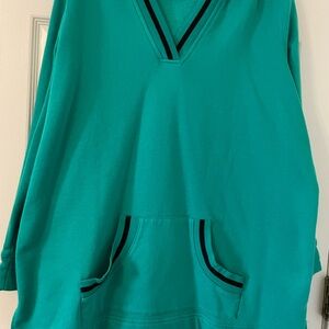 Woman Within Aqua V-Neck Sweatshirt